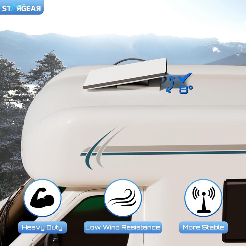 STARGEAR حامل ستارلينك ميني المتنقل، مجموعة تركيب ستارلينك المضادة للسرقة للسيارات، ملحقات ستارلينك، حامل سقف ستارلينك، مجموعة الإنترنت عبر الأقمار الصناعية، مقطورة RV، يخت (رمادي) - Image 4